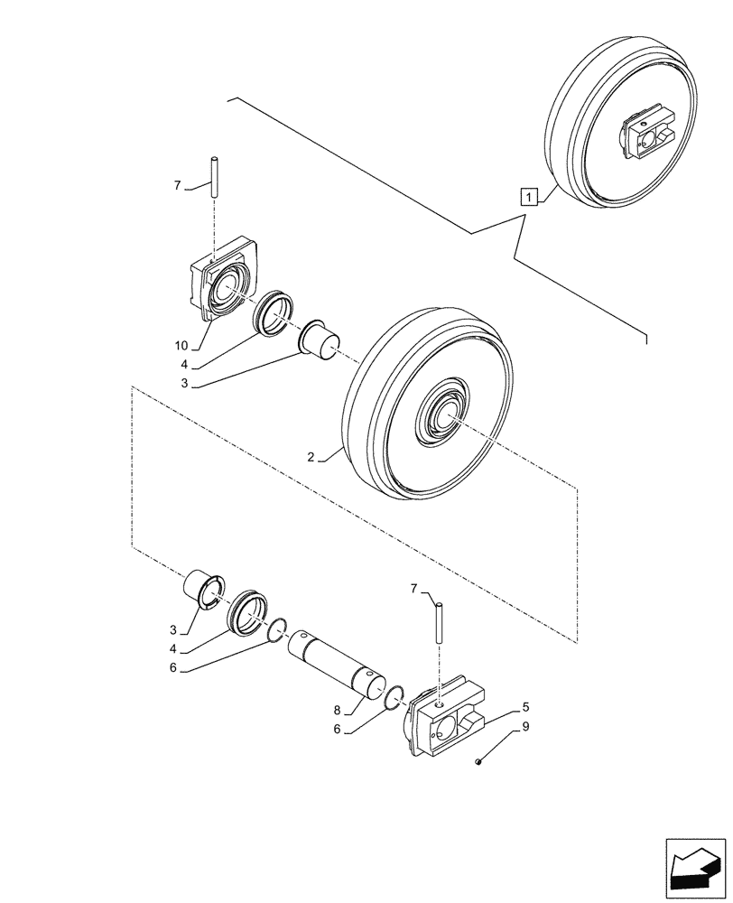 Схема запчастей Case CX245D - (48.134.020) - IDLER WHEEL (48) - TRACKS & TRACK SUSPENSION