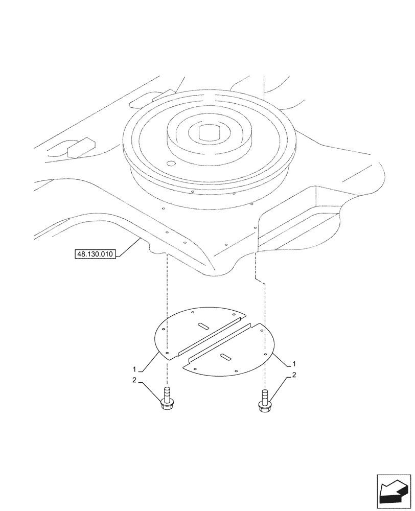 Схема запчастей Case CX245D - (48.130.020) - FRAME, LOWER, COVER (48) - TRACKS & TRACK SUSPENSION