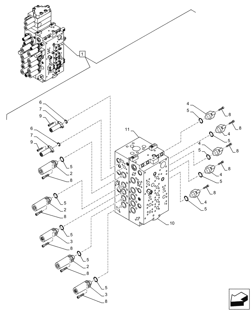 Схема запчастей Case CX245D - (35.359.080) - VAR - 461863 - CONTROL VALVE, COMPONENTS (35) - HYDRAULIC SYSTEMS