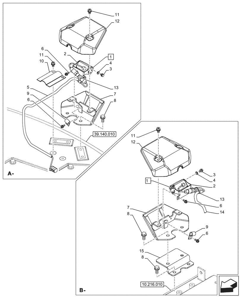 Схема запчастей Case CX245D - (55.530.020) - VAR - 461504, 461560 - REAR VIEW CAMERA, RIGHT SIDE VIEW CAMERA, COMPONENTS (55) - ELECTRICAL SYSTEMS