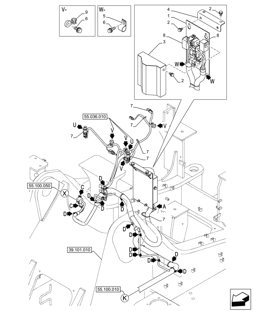 Схема запчастей Case CX245D - (55.100.030) - MAIN, WIRE HARNESS (55) - ELECTRICAL SYSTEMS