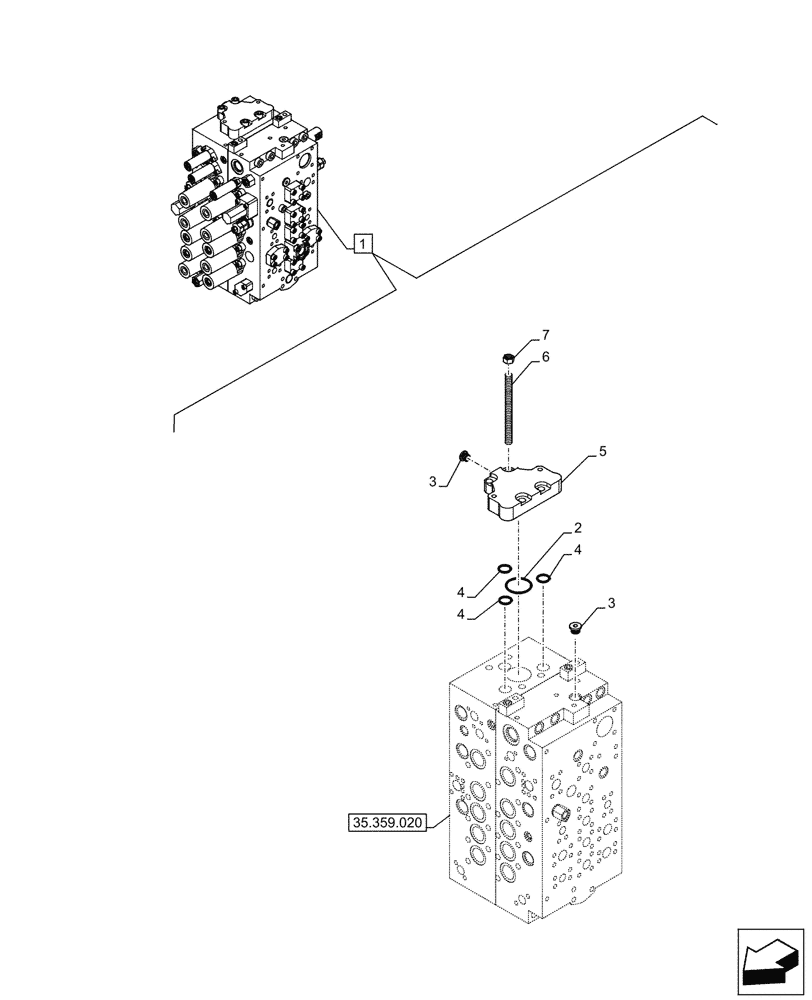 Схема запчастей Case CX245D SR LC - (35.359.060) - CONTROL VALVE, COMPONENTS (35) - HYDRAULIC SYSTEMS