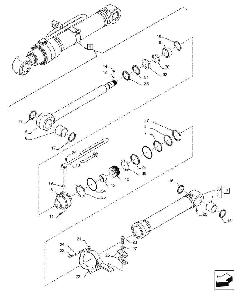 Схема запчастей Case CX245D - (35.736.070) - VAR - 481064 - LIFT CYLINDER, RIGHT, SAFETY VALVE, COMPONENTS (35) - HYDRAULIC SYSTEMS