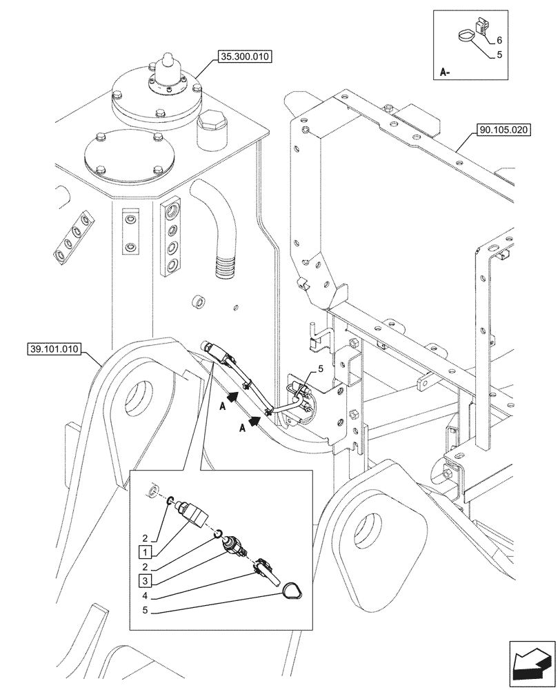 Схема запчастей Case CX245D - (55.036.020) - VAR - 461561, 461865 - HYDRAULIC, FLUID, PRESSURE SWITCH, HAMMER CIRCUIT (55) - ELECTRICAL SYSTEMS