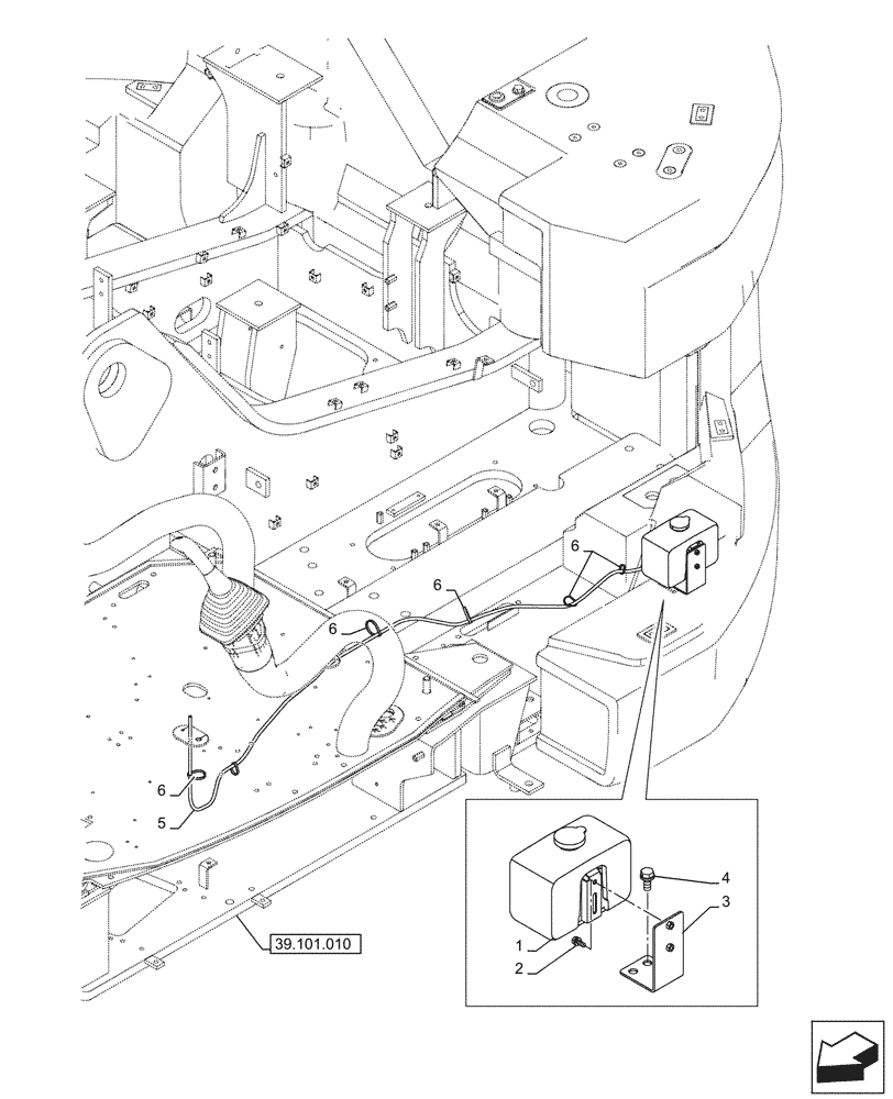 Схема запчастей Case CX245D - (55.518.010) - WINDSHIELD WASHER, RESERVOIR, HOSE (55) - ELECTRICAL SYSTEMS