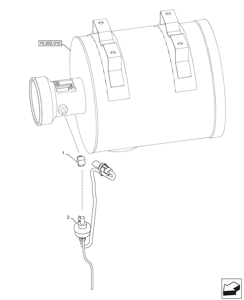 Схема запчастей Case CX245D - (55.014.010) - AIR CLEANER, VACUUM GAUGE (55) - ELECTRICAL SYSTEMS