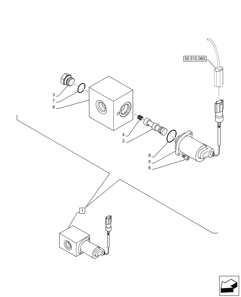 Схема запчастей Case CX245D - (35.360.170) - HAMMER CIRCUIT, SOLENOID VALVE (35) - HYDRAULIC SYSTEMS