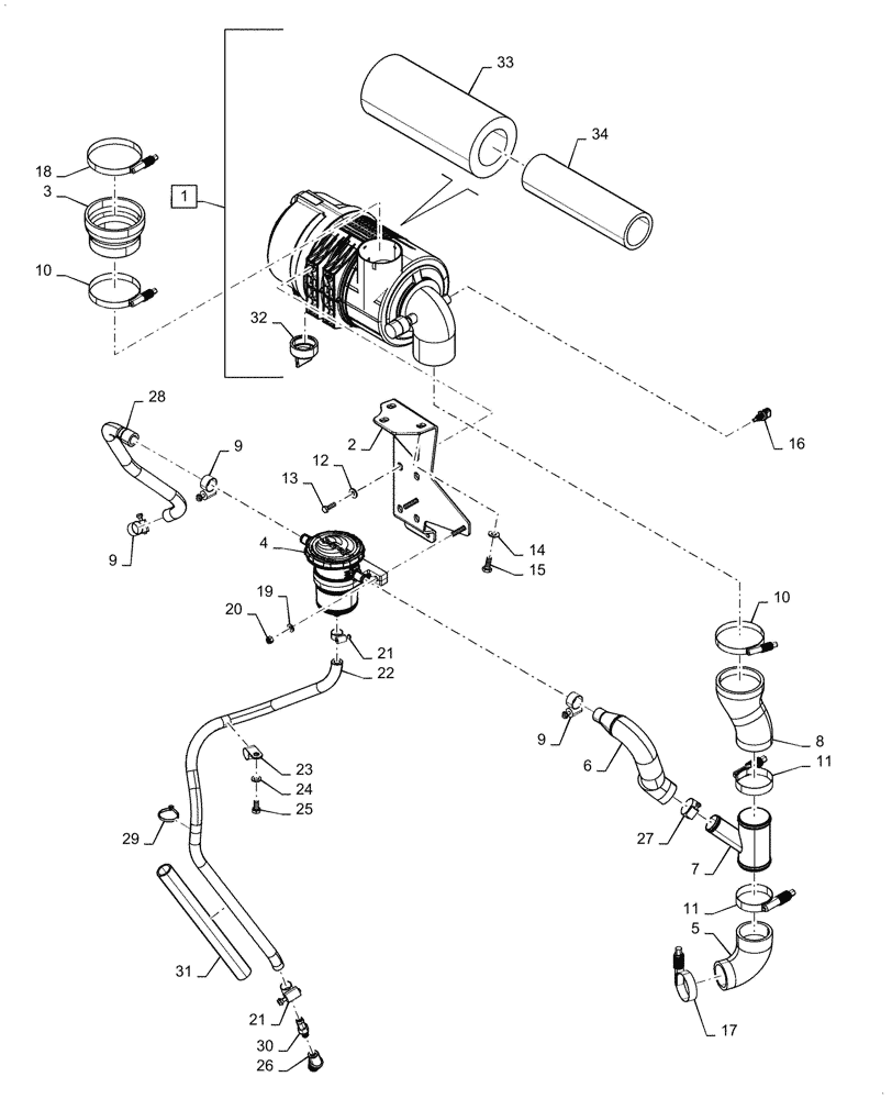 Схема запчастей Case 750M WT - (10.202.010) - AIR INTAKE (10) - ENGINE