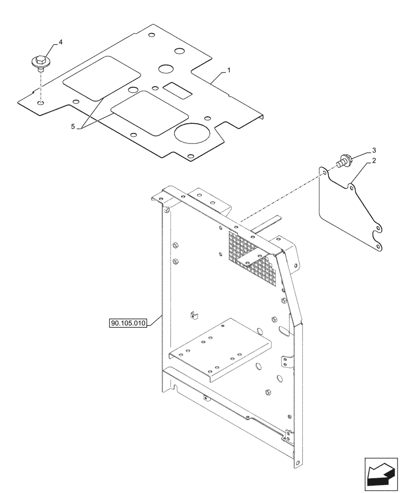 Схема запчастей Case CX290D LC MH - (90.105.080) - VAR - 488031 - TOP COVER, PLATE (90) - PLATFORM, CAB, BODYWORK AND DECALS