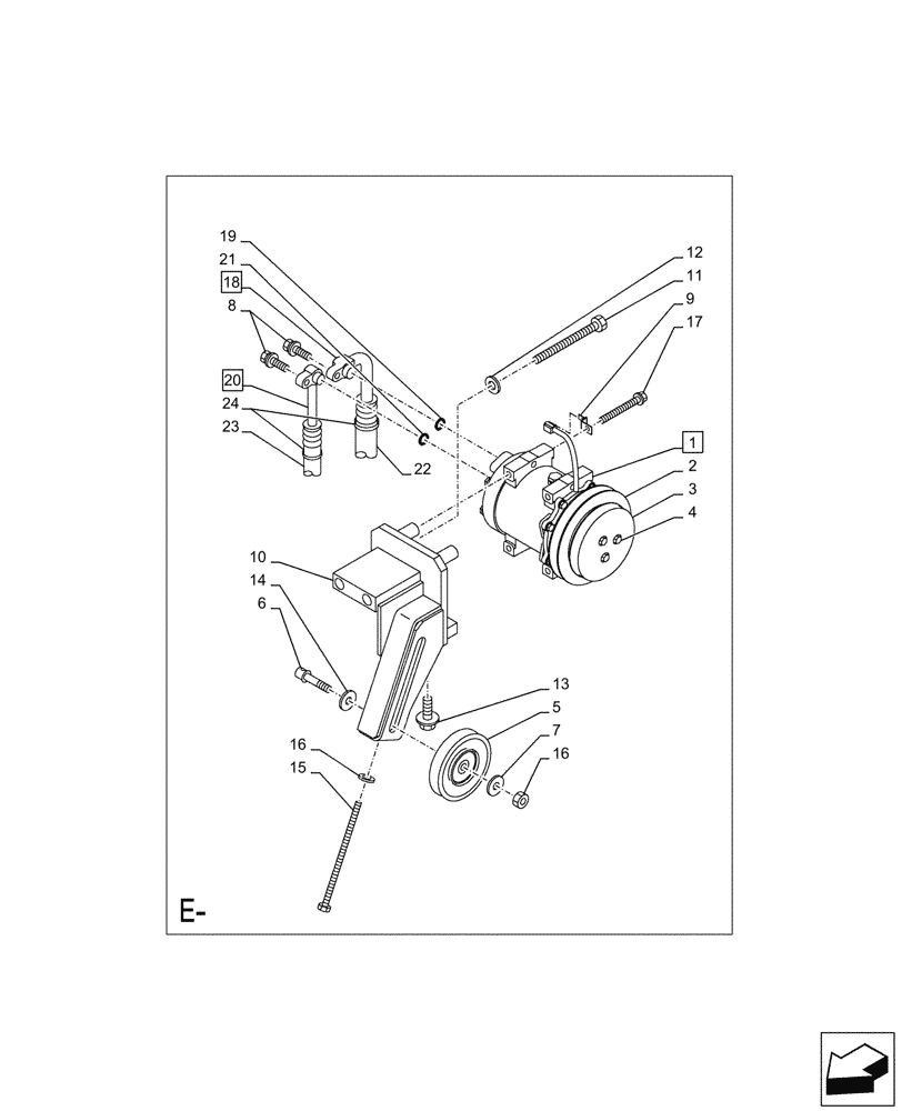 Схема запчастей Case CX290D LC SL - (50.200.030) - AIR CONDITIONING, COMPRESSOR (50) - CAB CLIMATE CONTROL