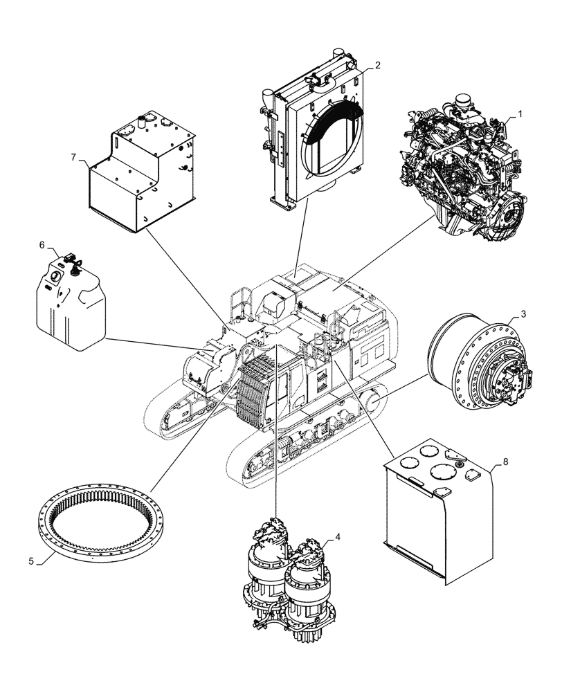 Схема запчастей Case CX750D RTC ME - (05.100.03[03]) - CAPACITIES (05) - SERVICE & MAINTENANCE