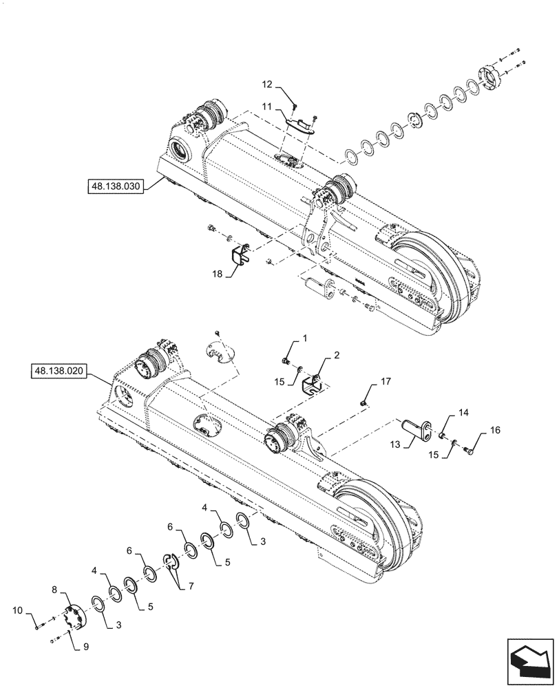 Схема запчастей Case 1150M WT - (48.138.010) - UNDERCARRIAGE (48) - TRACKS & TRACK SUSPENSION