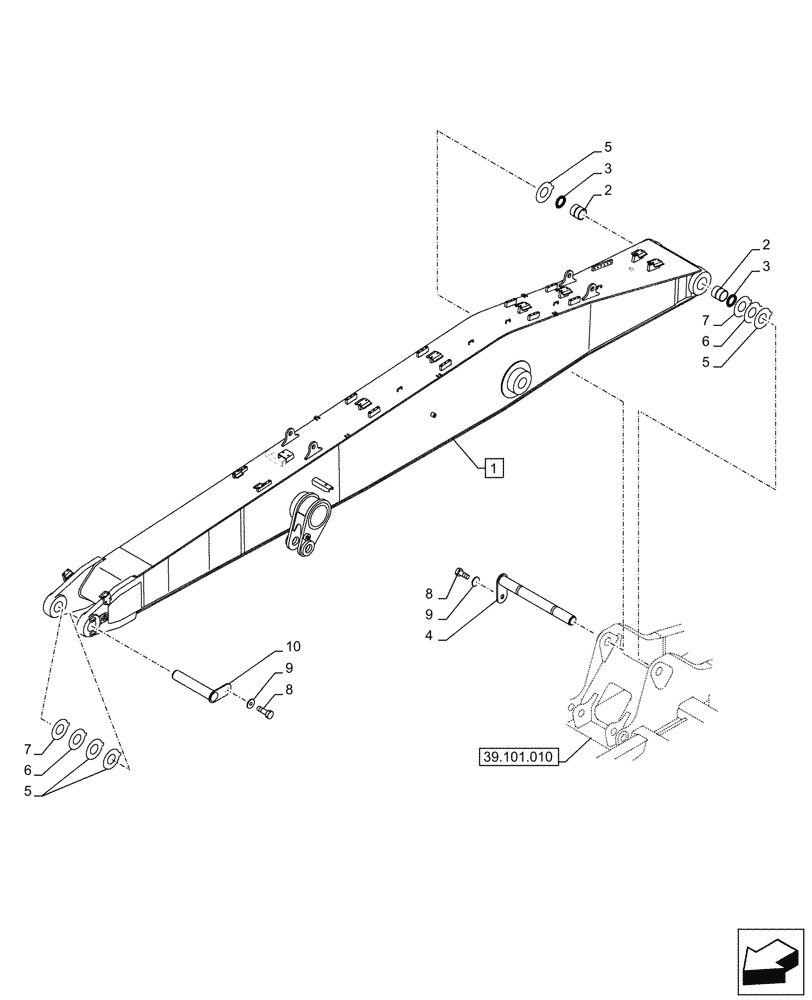 Схема запчастей Case CX290D LC SL - (84.910.010) - VAR - 461032 - BOOM (84) - BOOMS, DIPPERS & BUCKETS