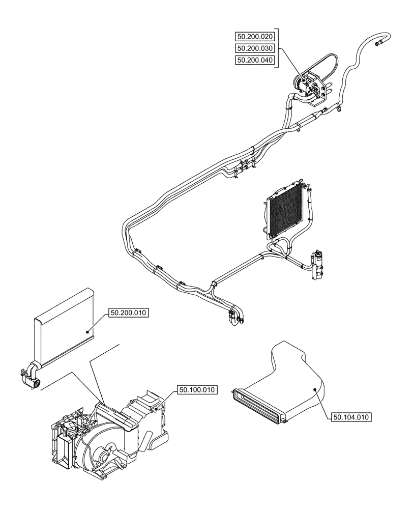 Схема запчастей Case CX750D RTC ME - (00.000.050) - PICTORIAL INDEX - CAB CLIMATE CONTROL (00) - GENERAL & PICTORIAL INDEX
