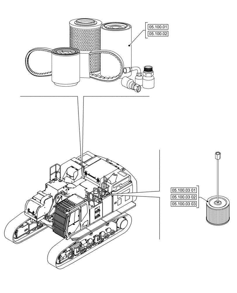 Схема запчастей Case CX750D RTC ME - (05.000.000) - SECTION INDEX - MACHINE COMPLETION & EQUIPMENT (05) - SERVICE & MAINTENANCE
