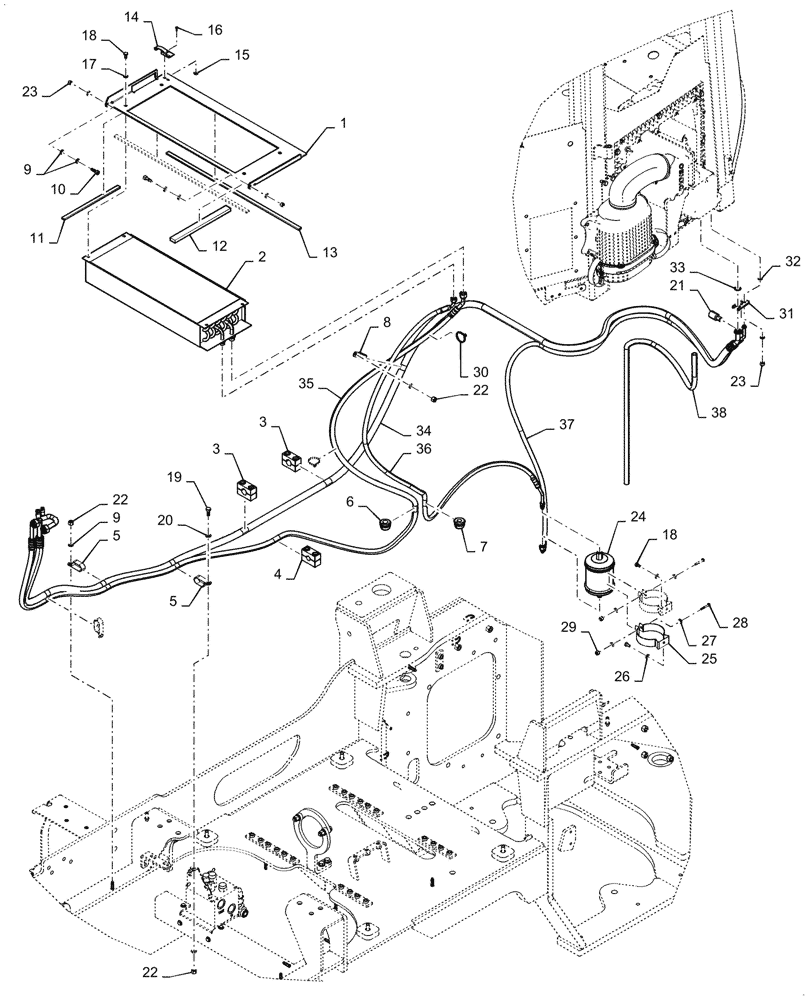 Схема запчастей Case 621G - (50.100.060) - AIR CONDITIONING CONDENSER (50) - CAB CLIMATE CONTROL