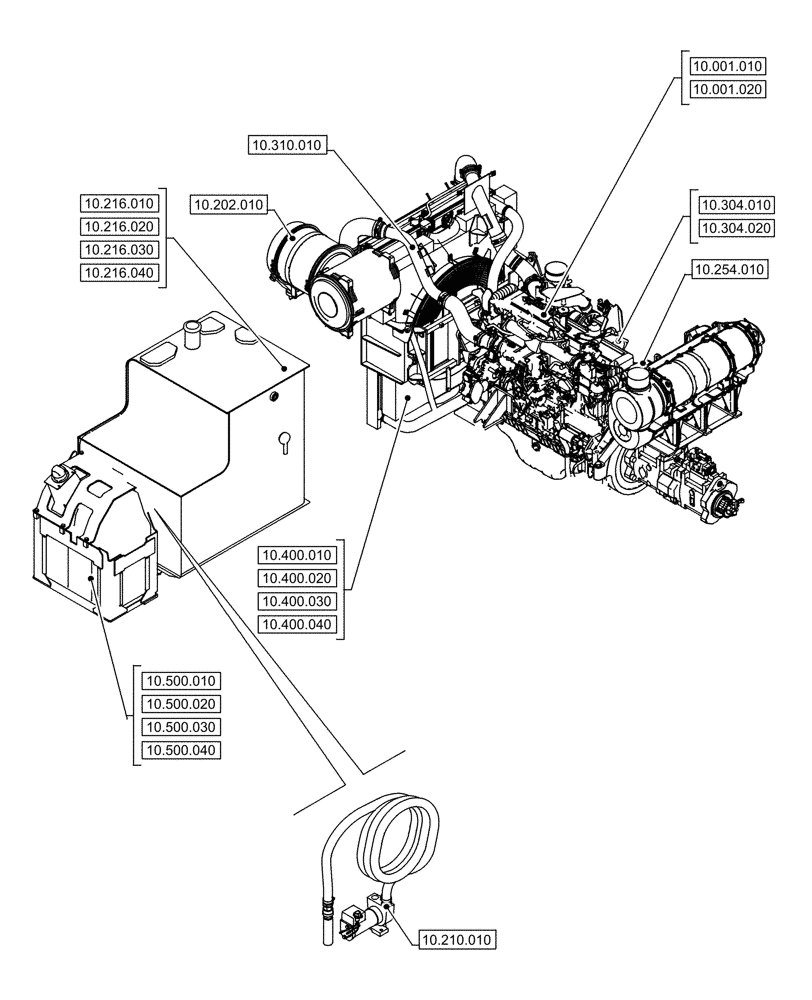 Схема запчастей Case CX750D RTC - (10.000.000) - SECTION INDEX - ENGINE (10) - ENGINE