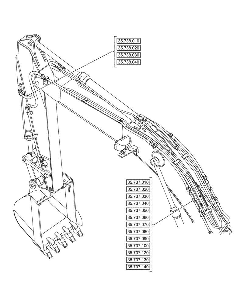 Схема запчастей Case CX750D RTC ME - (35.000.000[02]) - SECTION INDEX - HYDRAULIC SYSTEMS (35) - HYDRAULIC SYSTEMS