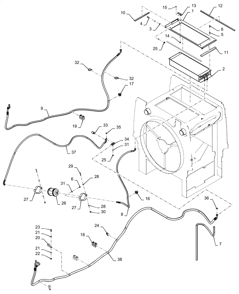 Схема запчастей Case 821G - (50.200.070) - AIR CONDITIONER CONDENSER (50) - CAB CLIMATE CONTROL