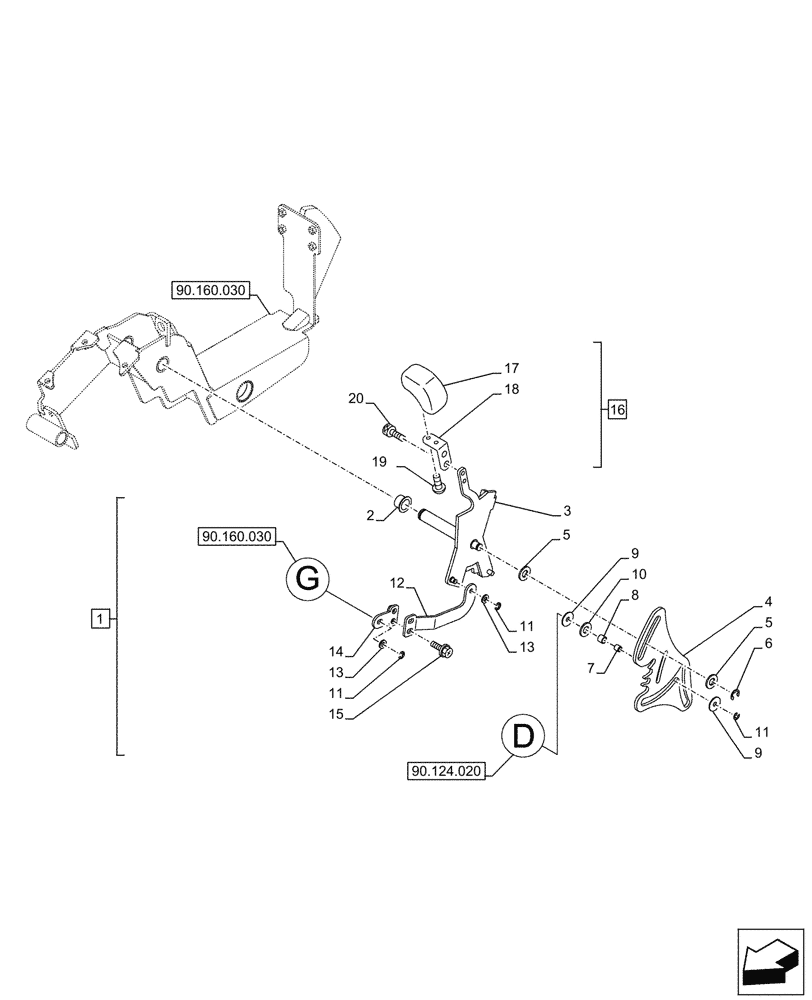 Схема запчастей Case CX290D LC MH - (90.160.040) - VAR - 488035, 781277 - CONSOLE, SIDE PANEL, LH (90) - PLATFORM, CAB, BODYWORK AND DECALS