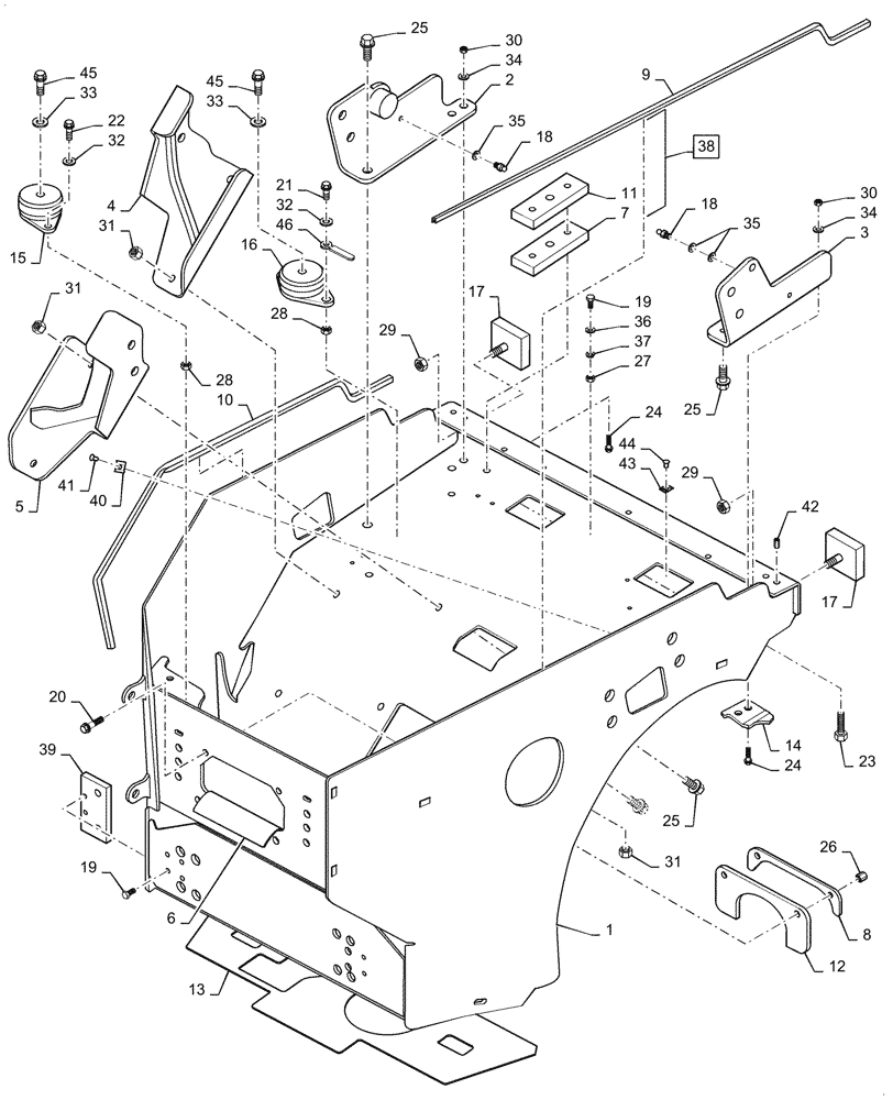 Схема запчастей Case DV26CC - (39.100.AY[01a]) - FRAME, FRONT - ASN NFNTU0426 (39) - FRAMES AND BALLASTING