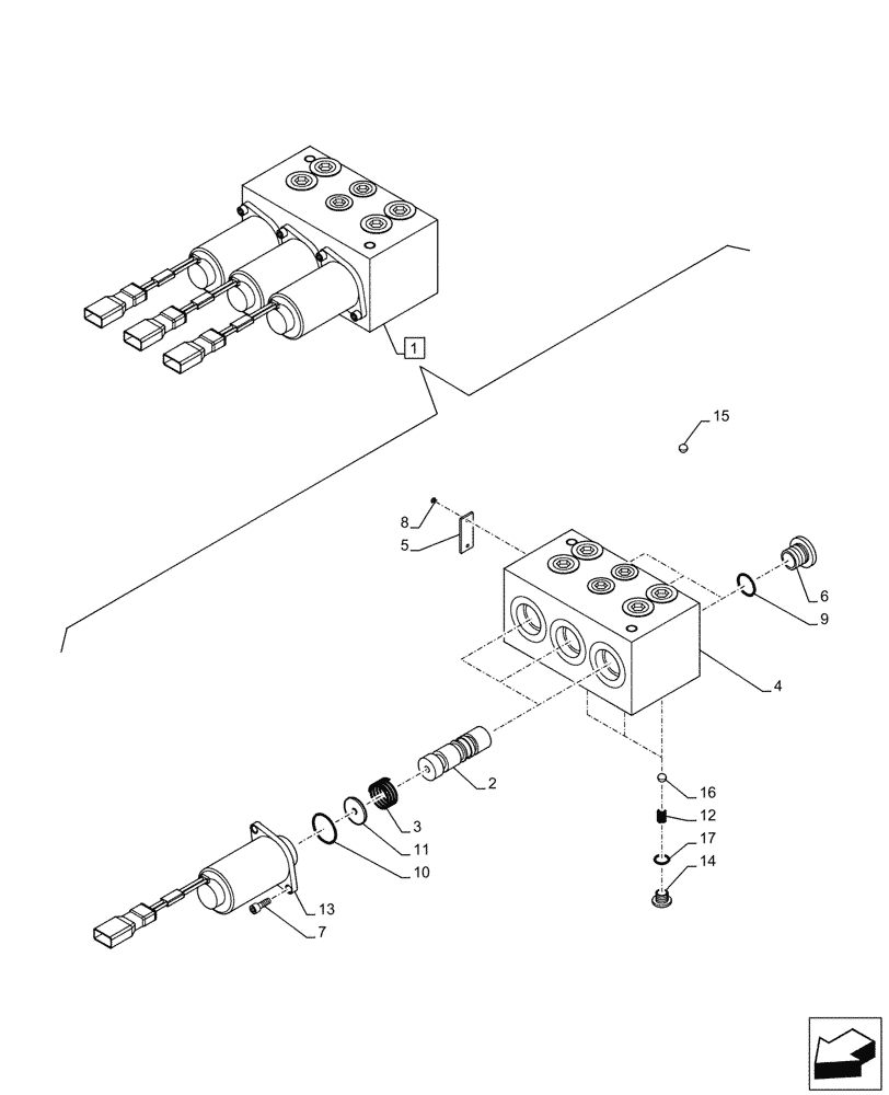 Схема запчастей Case CX290D LC SL - (35.355.080) - SOLENOID VALVE, COMPONENTS (35) - HYDRAULIC SYSTEMS