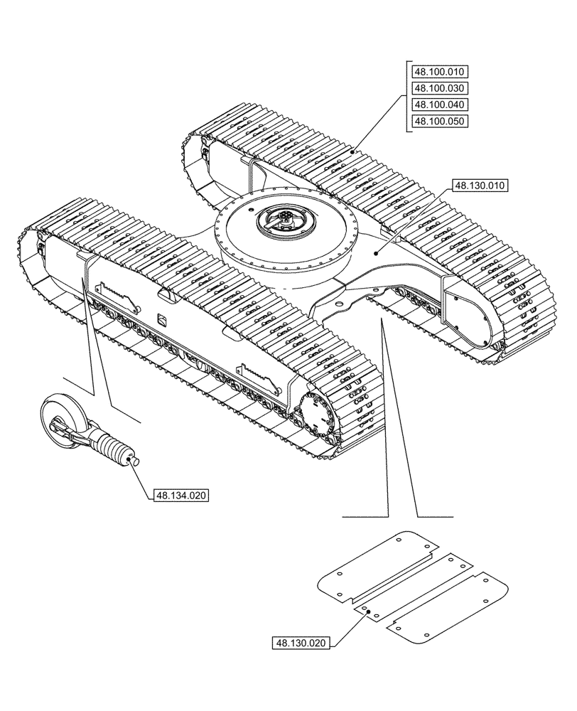 Схема запчастей Case CX750D RTC ME - (00.000.048[02]) - PICTORIAL INDEX - SUSPENSION AND TRACKS (00) - GENERAL & PICTORIAL INDEX