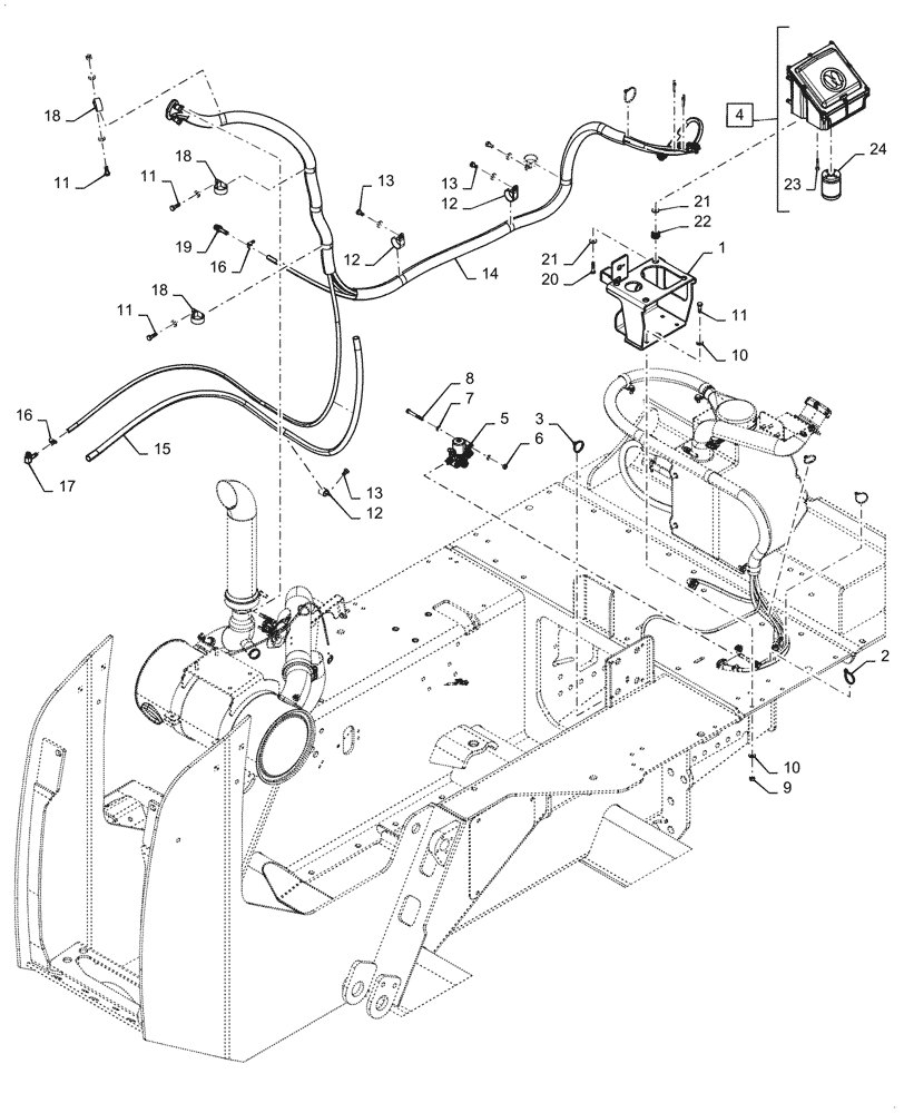 Схема запчастей Case 850M LT - (10.500.020) - VAR - 784626 - DEF/ADBLUE™ LINES, MODULE (10) - ENGINE