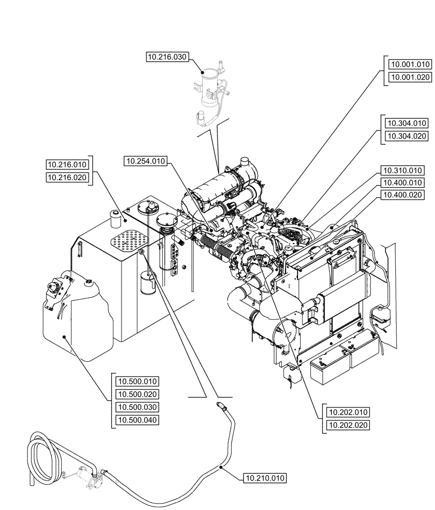 Схема запчастей Case CX290D LC MH - (00.000.10) - PICTORIAL INDEX - ENGINE (00) - GENERAL & PICTORIAL INDEX