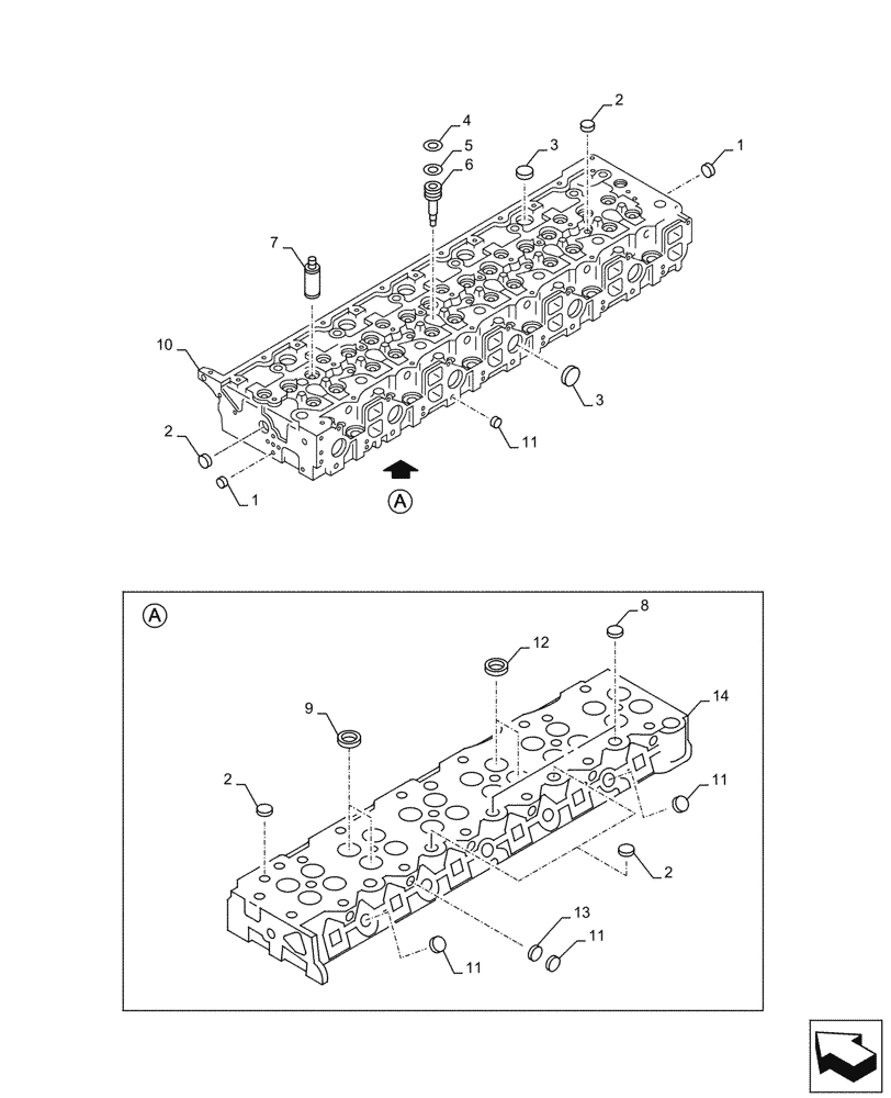 Схема запчастей Case AQ-6WG1XASS11 - (10.101.020) - CYLINDER HEAD (10) - ENGINE