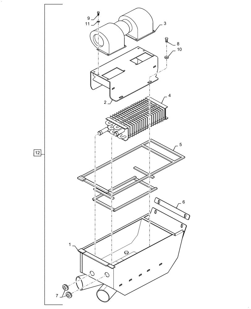 Схема запчастей Case SV208D - (50.100.010[02]) - CAB, HEATER, ASSY (50) - CAB CLIMATE CONTROL