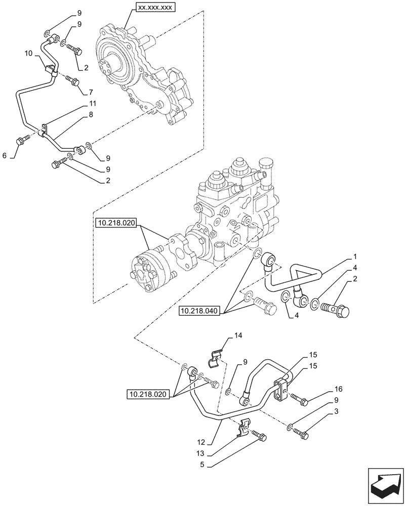 Схема запчастей Case AQ-6WG1XASS11 - (10.250.020) - TURBOCHARGER, SUPPLY LINE (10) - ENGINE