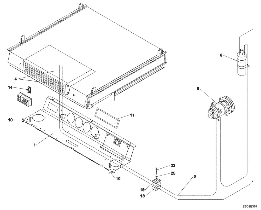 Схема запчастей Case SV210 - (12-020-05[01]) - AIR CONDITIONING (GROUP 618) (ND139629) (09) - CHASSIS