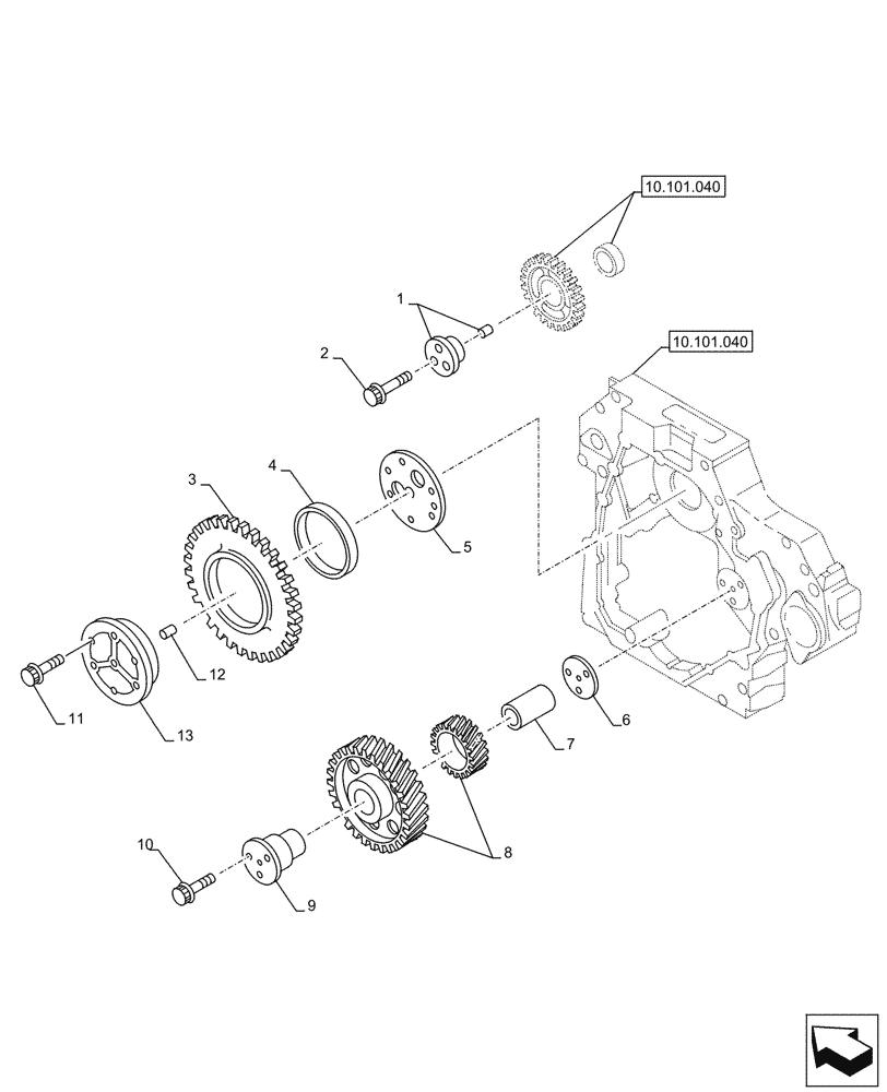 Схема запчастей Case AQ-6WG1XASS11 - (10.106.020) - CAMSHAFT (10) - ENGINE