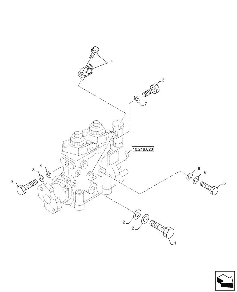 Схема запчастей Case AQ-6WG1XASS11 - (10.218.040) - FUEL SYSTEM (10) - ENGINE