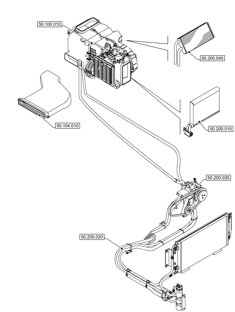 Схема запчастей Case CX290D LC MH - (00.000.50) - PICTORIAL INDEX - CAB CLIMATE CONTROL (00) - GENERAL & PICTORIAL INDEX