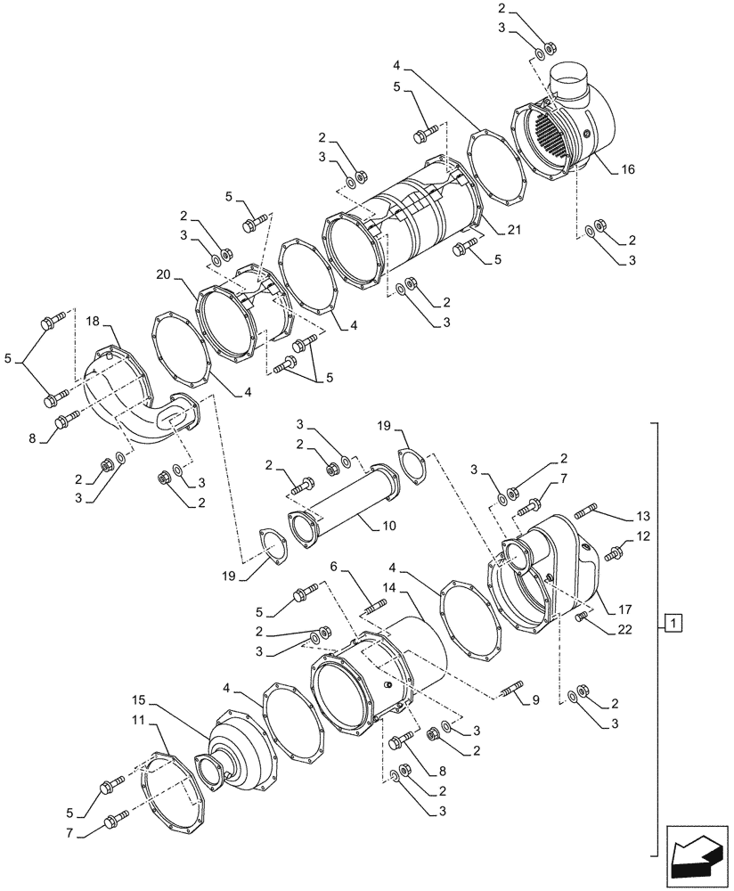 Схема запчастей Case AQ-6WG1XASS11 - (10.500.010) - SELECTIVE CATALYTIC REDUCTION, MUFFLER (10) - ENGINE