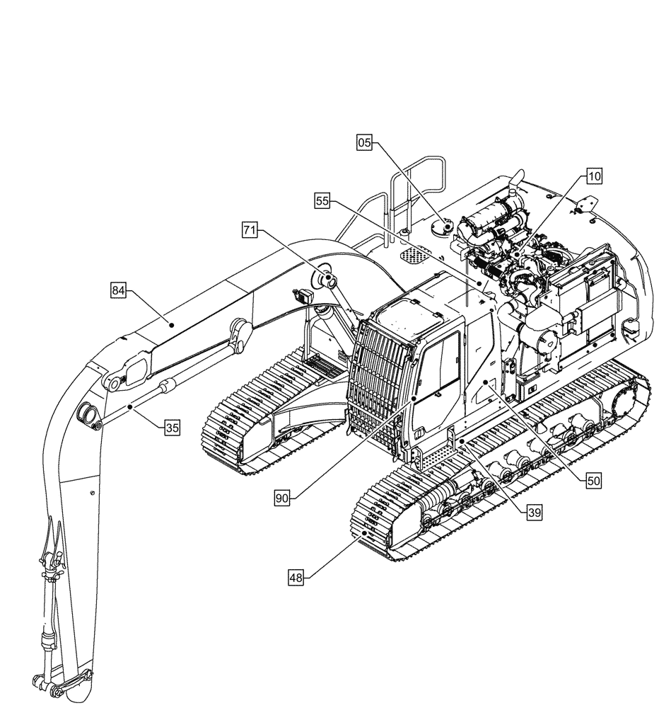 Схема запчастей Case CX290D LC MH - (00.000.00) - PICTORIAL INDEX - MAIN SECTIONS (00) - GENERAL & PICTORIAL INDEX