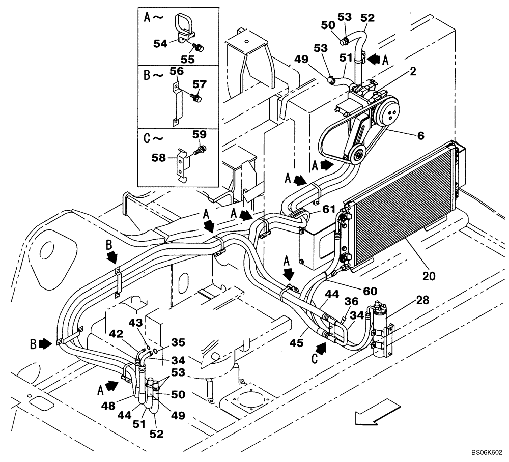 Схема запчастей Case CX240BLR - (09-23) - AIR CONDITIONING - CONDENSER AND RECEIVER-DRIER (09) - CHASSIS/ATTACHMENTS