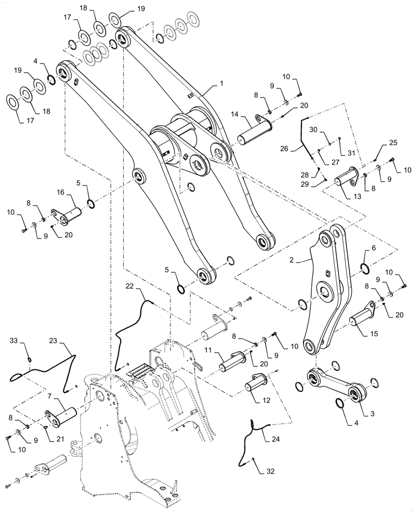 Схема запчастей Case 1121G - (39.105.010) - LIFT ARM INSTALLATION, Z-BAR & XR (39) - FRAMES AND BALLASTING
