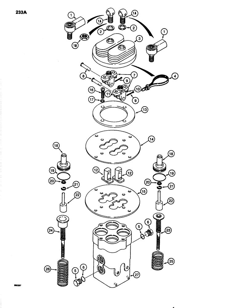 Схема запчастей Case 1080 - (233A) - HAND AND FOOT CONTROL VALVES, GRESEN MANUFACTURED (35) - HYDRAULIC SYSTEMS