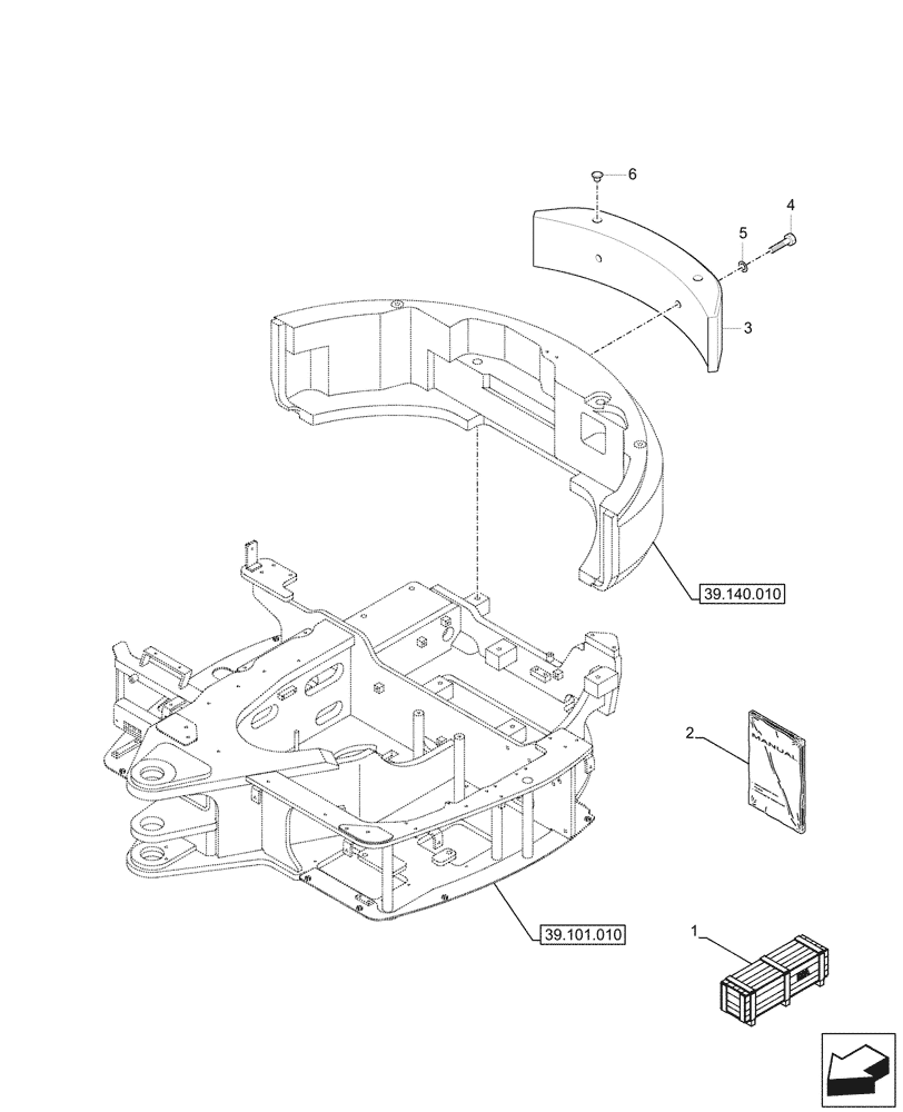 Схема запчастей Case CX37C - (88.100.039[01]) - DIA KIT, COUNTERWEIGHT (88) - ACCESSORIES