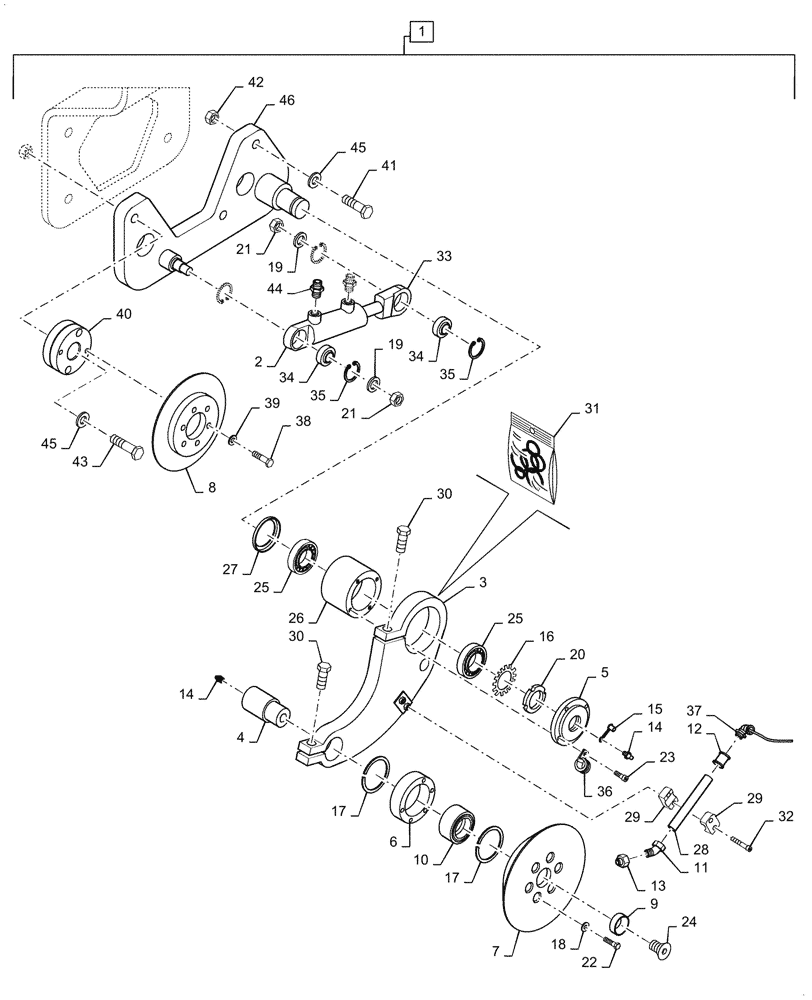 Схема запчастей Case DV23 - (39.500.AP[01]) - EDGE CUTTER ASSEMBLY (39) - FRAMES AND BALLASTING