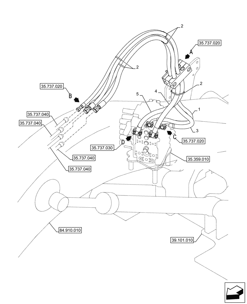 Схема запчастей Case CX145D SR LC W/BLADE - (35.737.010) - ARM, CYLINDER, LINES (35) - HYDRAULIC SYSTEMS