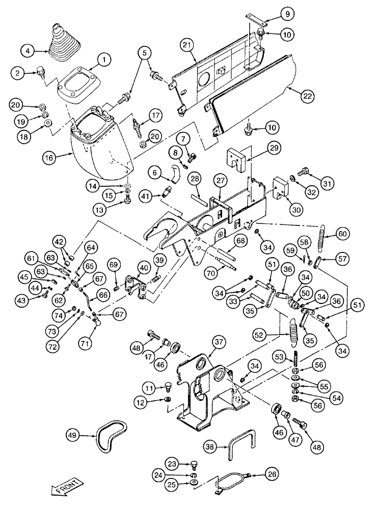 Схема запчастей Case 9050B - (9-038) - RIGHT-HAND CONTROL CONSOLE ASSEMBLY (09) - CHASSIS/ATTACHMENTS
