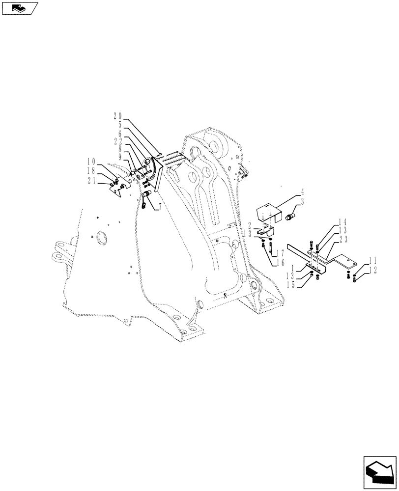 Схема запчастей Case 1121F - (55.746.03) - CONTROL INSTALLATION - HGT AND RTT, TORQUE CONV Z-BAR (55) - ELECTRICAL SYSTEMS