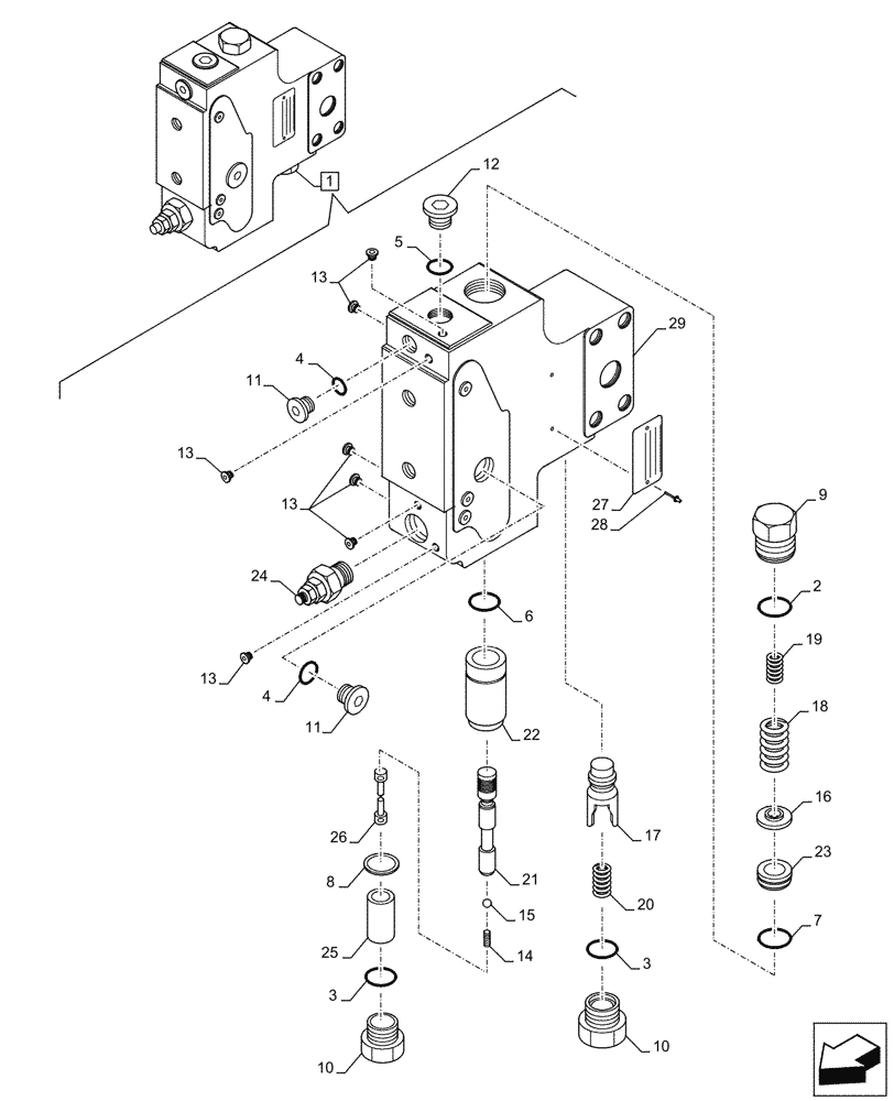 Схема запчастей Case CX145D SR LC W/BLADE - (35.736.090) - VAR - 481064 - BOOM, LIFT CYLINDER, SAFETY VALVE, COMPONENTS (35) - HYDRAULIC SYSTEMS