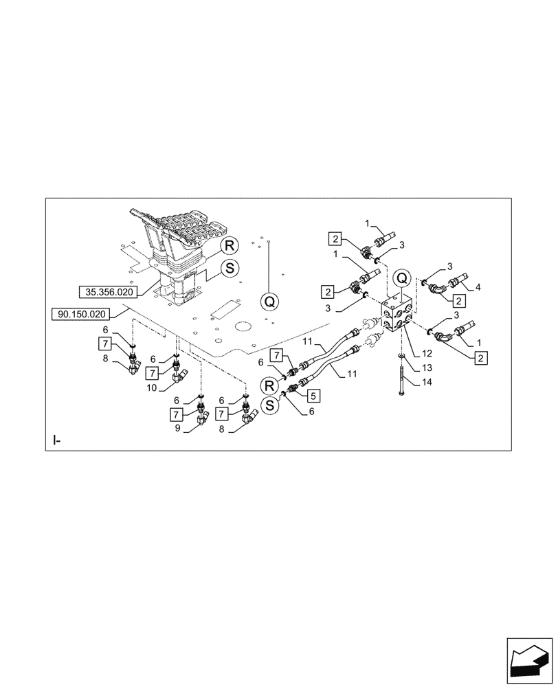 Схема запчастей Case CX145D SR LC W/BLADE - (35.355.140) - VAR - 461558 - JOYSTICK, HYDRAULIC LINE, CONTROL VALVE, CONTROL PATTERN SELECTION (35) - HYDRAULIC SYSTEMS