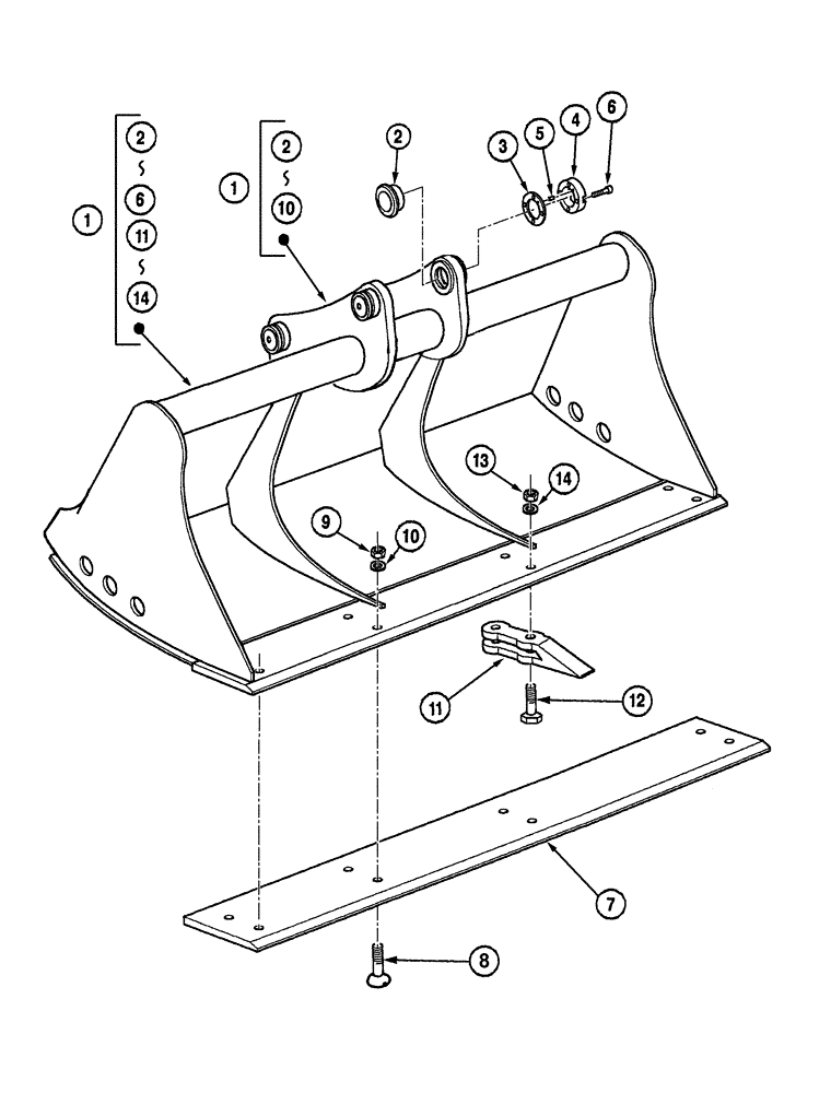 Схема запчастей Case CX350 - (09-133-00[01]) - DITCH CLEANING BUCKET - CX330 LC / CX330 NLC (09) - CHASSIS
