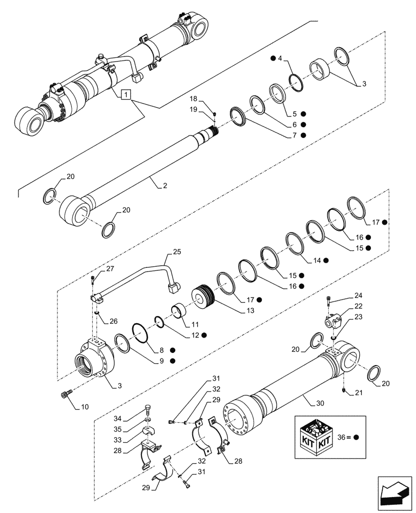 Схема запчастей Case CX145D SR LC W/BLADE - (35.736.040) - VAR - 481558 - LIFT CYLINDER, RIGHT, SAFETY VALVE, COMPONENTS (35) - HYDRAULIC SYSTEMS